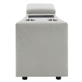 Emee Gray Corduroy Console w/USB - Ornate Home