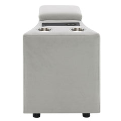 Emee Gray Corduroy Console w/USB - Ornate Home