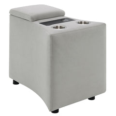 Emee Gray Corduroy Console w/USB - Ornate Home