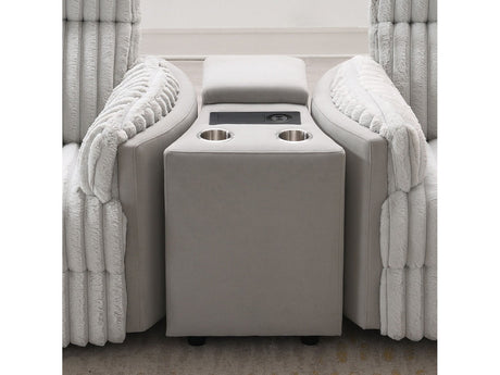 Emee Gray Corduroy Console w/USB - Ornate Home