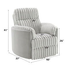 Emee Gray Corduroy Glider Recliner W/Swivel - Ornate Home
