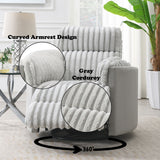 Emee Gray Corduroy Glider Recliner W/Swivel - Ornate Home
