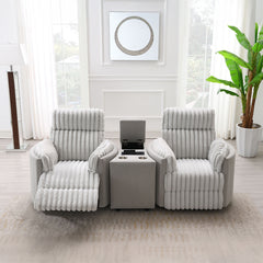 Emee Gray Corduroy Glider Recliner W/Swivel - Ornate Home