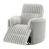 Emee Gray Corduroy Glider Recliner W/Swivel - Ornate Home