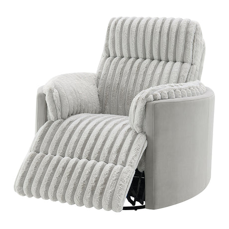 Emee Gray Corduroy Glider Recliner W/Swivel - Ornate Home