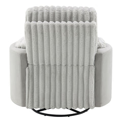 Emee Gray Corduroy Glider Recliner W/Swivel - Ornate Home