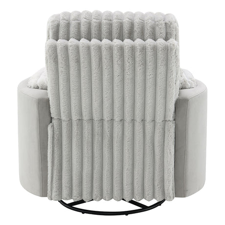Emee Gray Corduroy Glider Recliner W/Swivel - Ornate Home