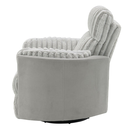 Emee Gray Corduroy Glider Recliner W/Swivel - Ornate Home