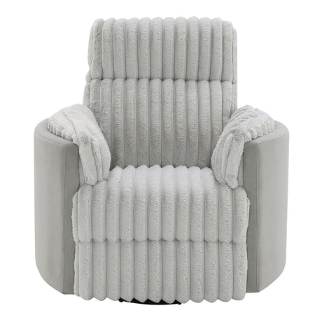 Emee Gray Corduroy Glider Recliner W/Swivel - Ornate Home