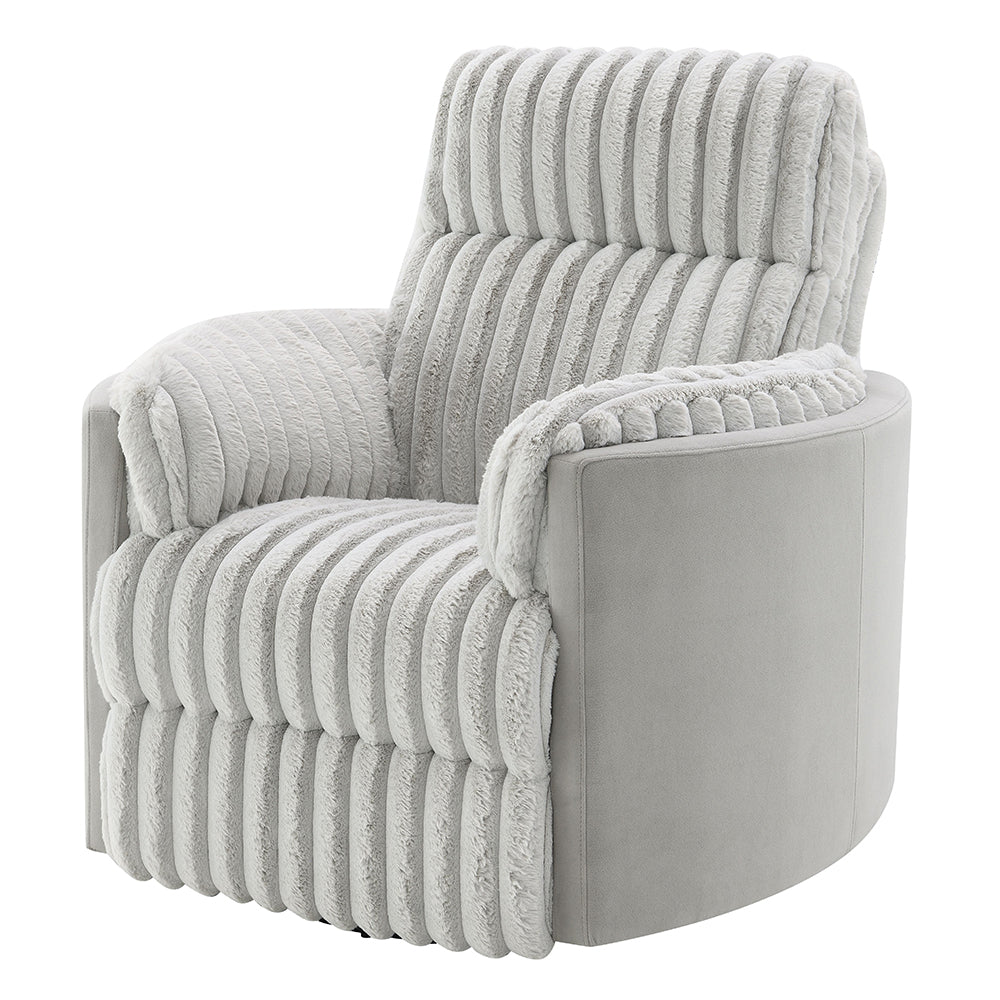 Emee Gray Corduroy Glider Recliner W/Swivel - Ornate Home