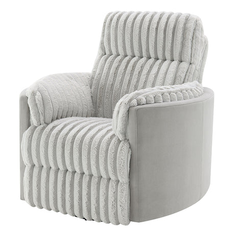 Emee Gray Corduroy Glider Recliner W/Swivel - Ornate Home