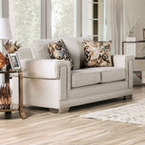 Emely Light Gray/Gold Loveseat - Ornate Home