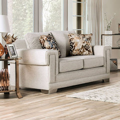 Emely Light Gray/Gold Loveseat - Ornate Home