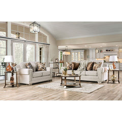 Emely Light Gray/Gold Loveseat - Ornate Home
