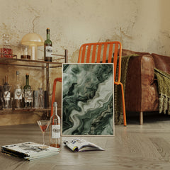 "Emerald Dreams" - Abstract Green Marble Art Print - Ornate Home
