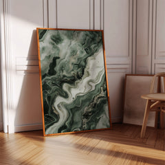 "Emerald Dreams" - Abstract Green Marble Art Print - Ornate Home