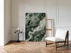 "Emerald Dreams" - Abstract Green Marble Art Print - Ornate Home