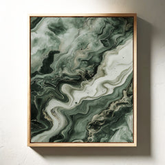 "Emerald Dreams" - Abstract Green Marble Art Print - Ornate Home