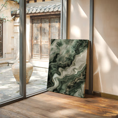 "Emerald Dreams" - Abstract Green Marble Art Print - Ornate Home