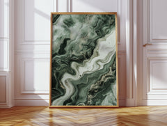 "Emerald Dreams" - Abstract Green Marble Art Print - Ornate Home