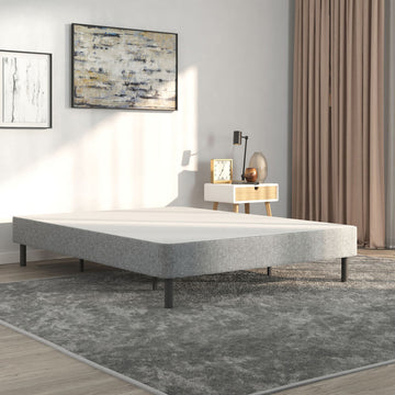 Emerge Gray Queen Upholstered Platform Foundation - Ornate Home