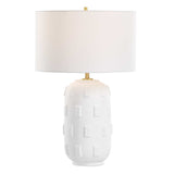 Emerie Textured White Table Lamp - Ornate Home