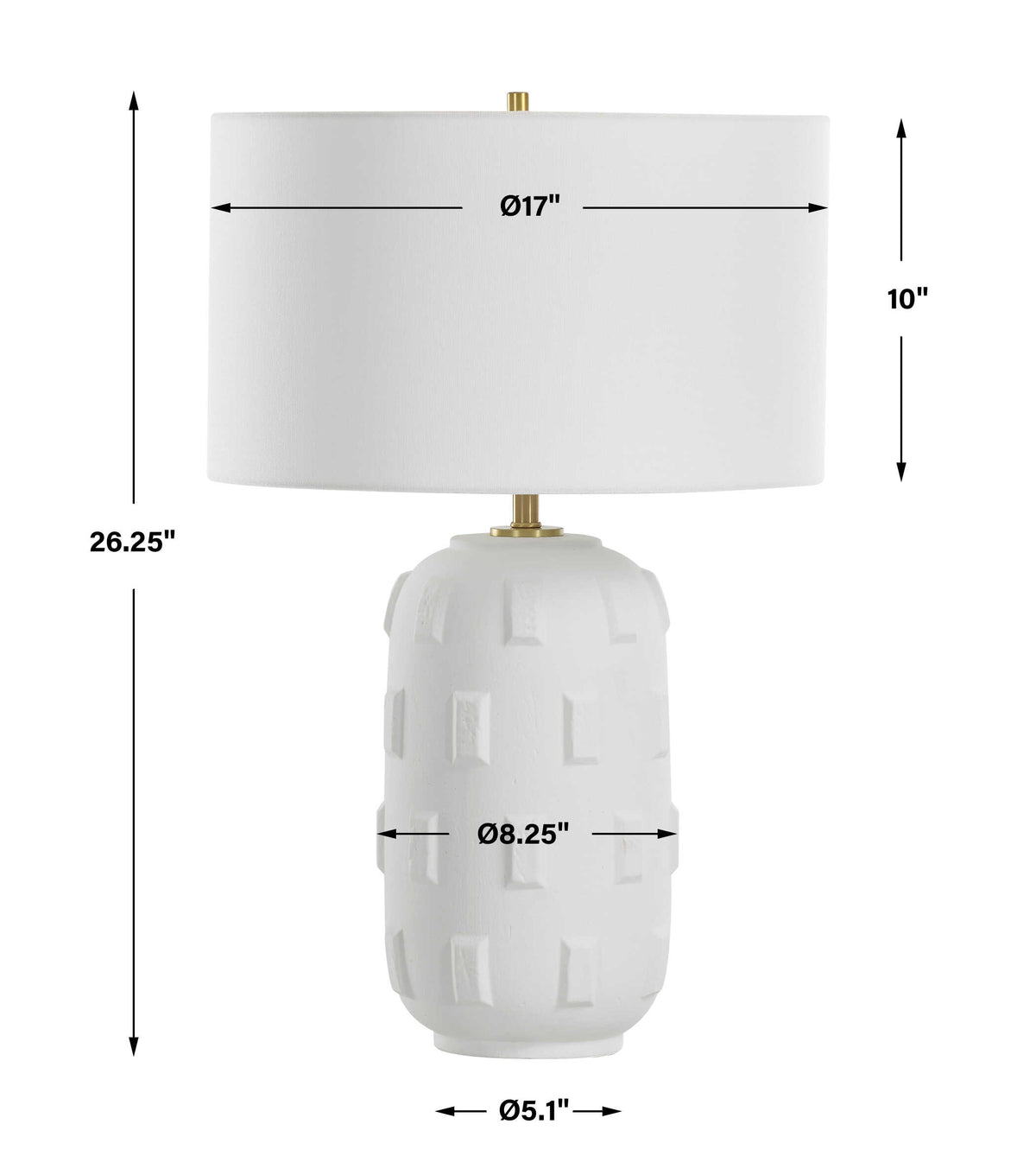 Emerie Textured White Table Lamp - Ornate Home