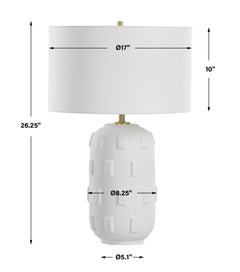 Emerie Textured White Table Lamp - Ornate Home