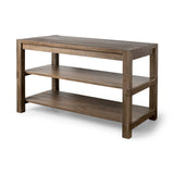 Emeril Brown Solid Wood Two-Tier Smooth Counter Top Kitchen Island - Ornate Home