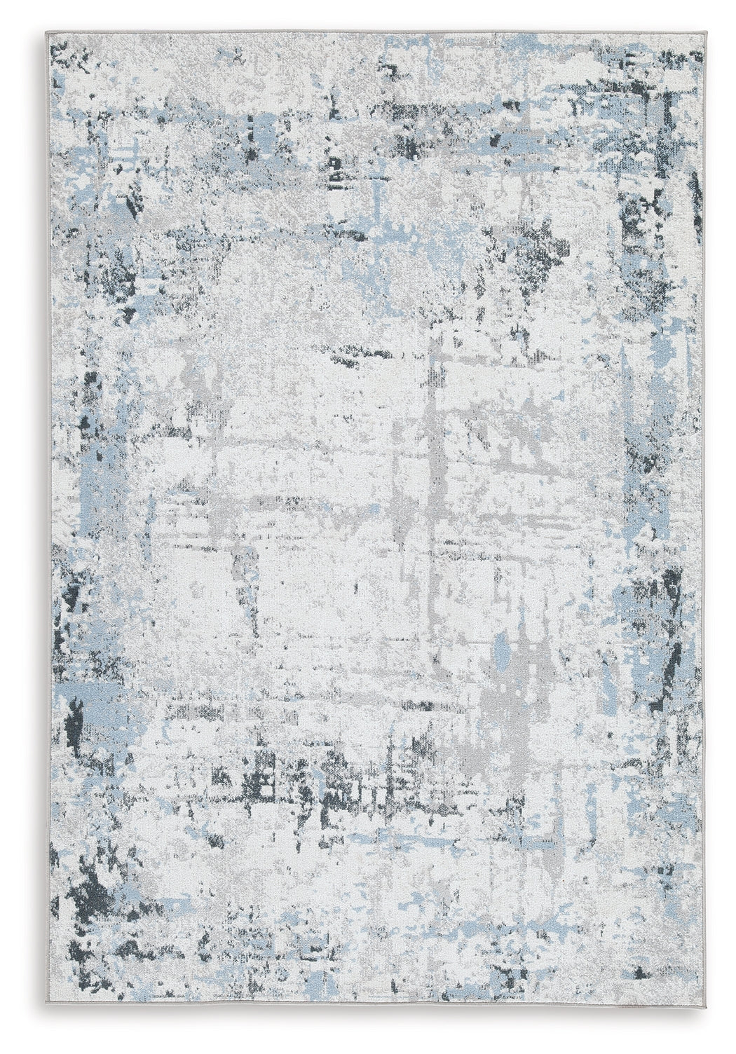 Emertonly Blue/White/Gray Washable Large Rug - Ornate Home