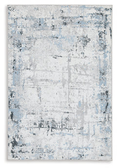 Emertonly Blue/White/Gray Washable Large Rug - Ornate Home