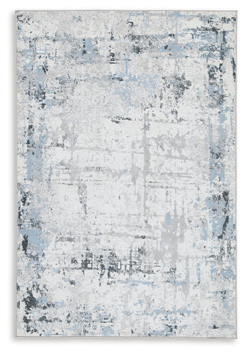 Emertonly Blue/White/Gray Washable Large Rug - Ornate Home