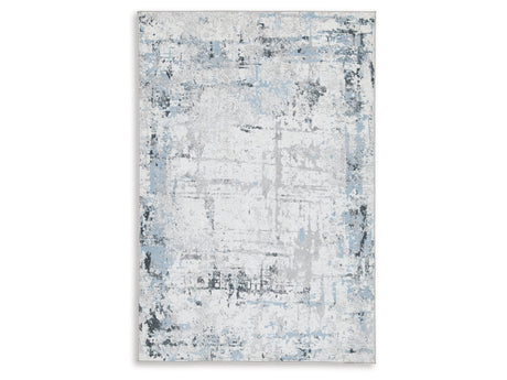 Emertonly Blue/White/Gray Washable Medium Rug - Ornate Home