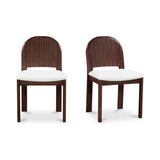 Emil Cream/Natural Walnut Dining Chair (Set of 2) - Ornate Home