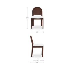 Emil Cream/Natural Walnut Dining Chair (Set of 2) - Ornate Home