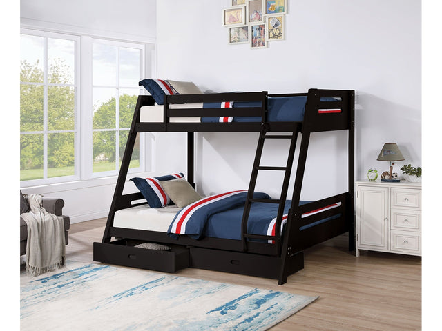 Emilee Black Twin/Full Bunk Bed - Ornate Home