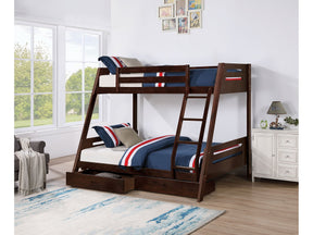Emilee Espresso Twin/Full Bunk Bed - Ornate Home