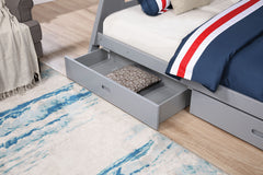 Emilee Gray Twin/Full Bunk Bed - Ornate Home