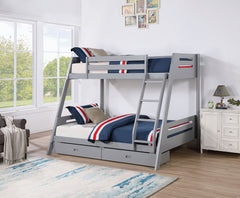 Emilee Gray Twin/Full Bunk Bed - Ornate Home