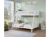 Emilee White Twin/Full Bunk Bed - Ornate Home