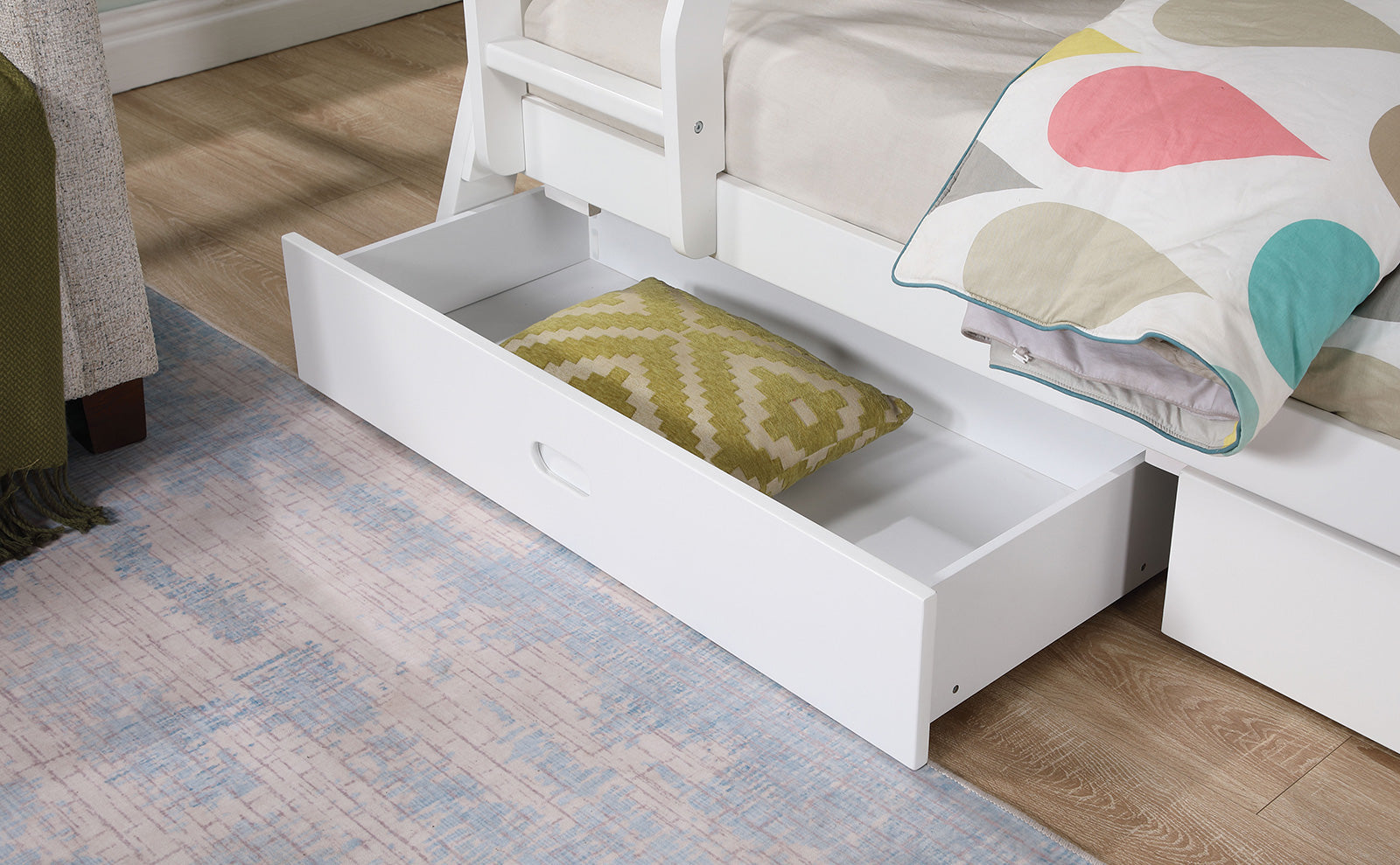 Emilee White Twin/Full Bunk Bed - Ornate Home