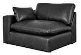 Emilia Black 3-Piece Sectional and 2 Ottomans - Ornate Home