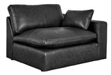 Emilia Black Leather 2pc Modular Sectional Loveseat (Online Special Price) - Ornate Home