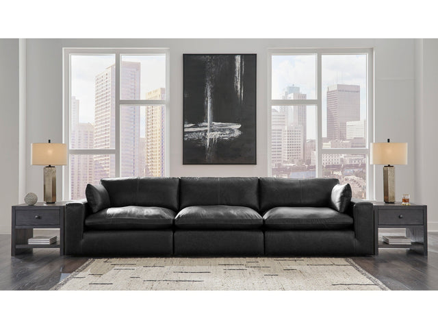 Emilia Black Leather 3pc Modular Sectional Sofa (Online Special Price) - Ornate Home