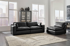 Emilia Black Leather Modular Sectional Units - Ornate Home