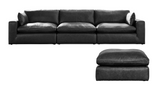 Emilia Black Leather 3pc Modular Sectional Sofa - Ornate Home