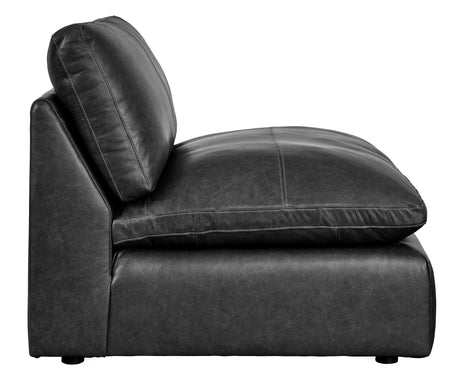 Emilia Black Leather 5pc Modular Sectional (Online Special Price) - Ornate Home