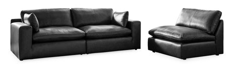 Emilia Black Leather Modular Sectional Units - Ornate Home