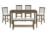 Emilia Brown 6-Piece Pack Dining Set - Ornate Home