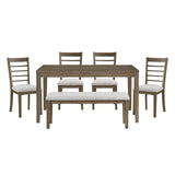 Emilia Brown 6-Piece Pack Dining Set - Ornate Home